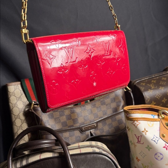 Louis Vuitton Vibrant Red Embossed Shoulder Bag